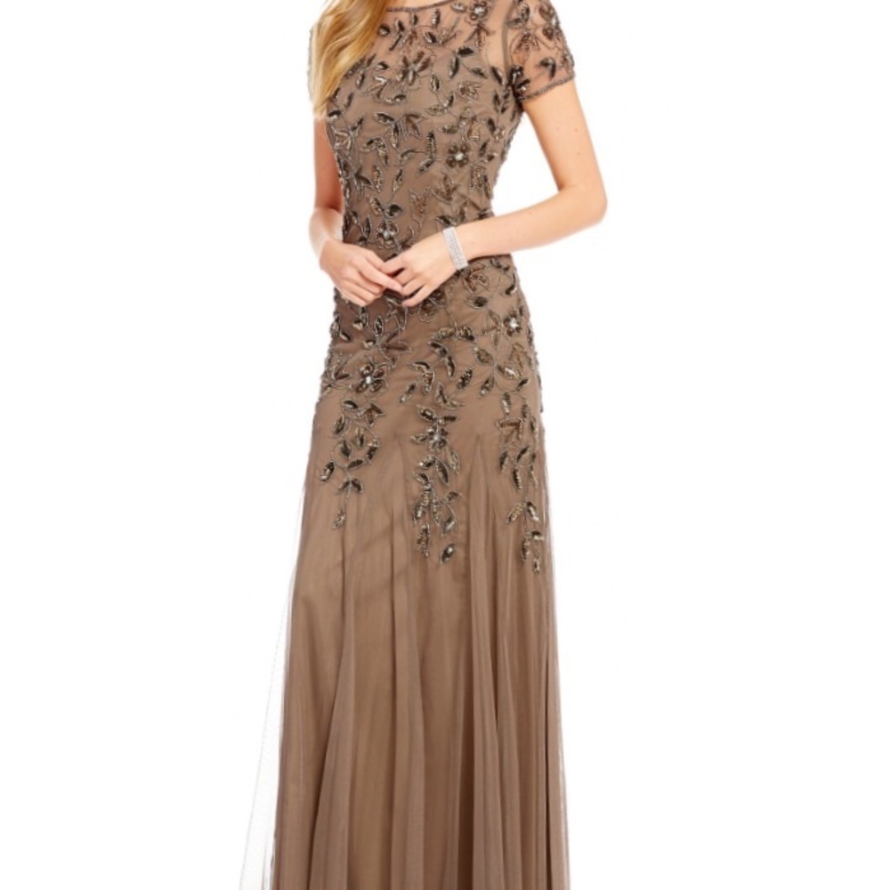 Adrianna Papell floor-length dress.